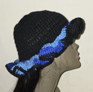 Crochet ruffle hat